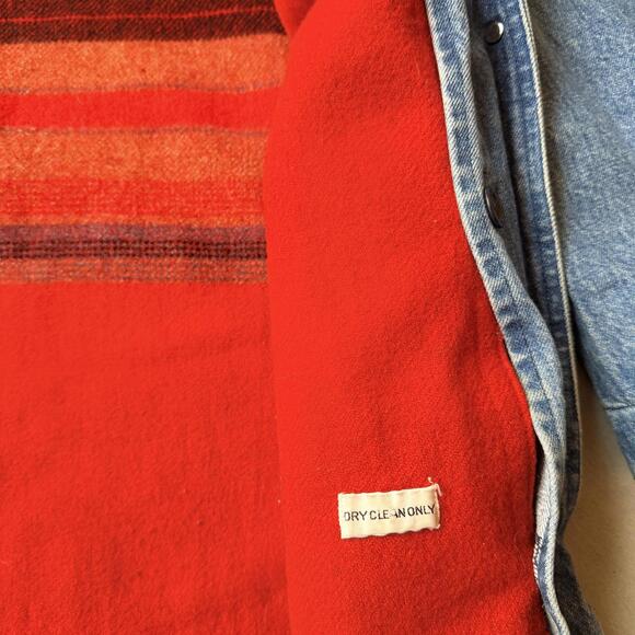 Vintage L.L. Bean Denim Barn Coat Blanket Lined Chore Jacket USA Freeport Maine - Picture 8 of 9